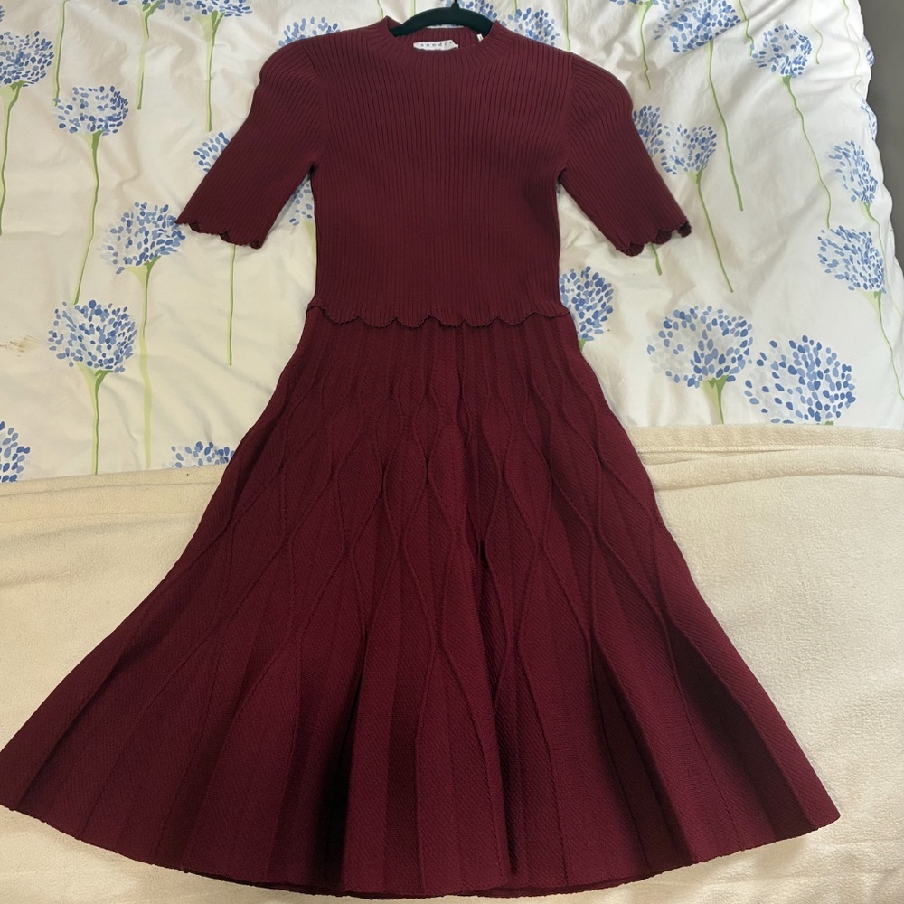 Sandro Mini Crepe Knit Dress